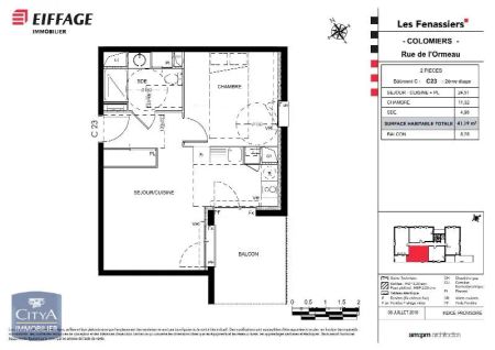 Appartement à louer 2 pièces 41.19m² - Photo 3