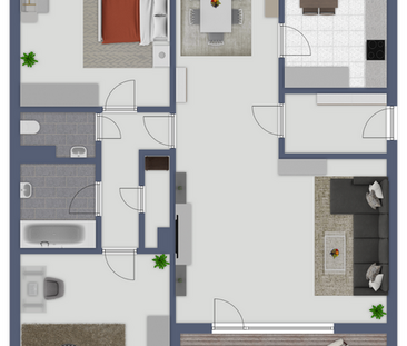 3 Zimmer-Wohnung mit Balkon und modernisierten Wannenbad - Foto 1