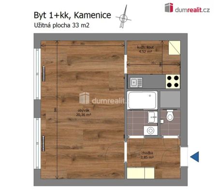 Pronájem bytu 1+kk, 33 m - Photo 1
