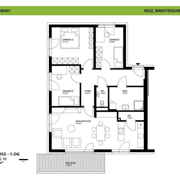 Schöne 4-Zimmer-Wohnung mit Balkon - Photo 2