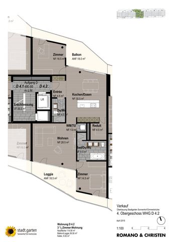 Wonderful living space with a great view: 3.5-room apartment with loggia and balcony - Photo 4