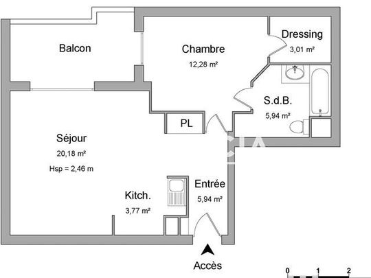 Appartement 2 Pièces 51 m² - Photo 1