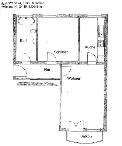 Zentrale 2-Zimmer-Wohnung mit Einbauküche und Balkon 1102-24.15 - Foto 4