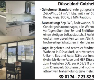 2-Zi.-Whg. in Düsseldorf-Golzheim zu vermieten - Photo 1