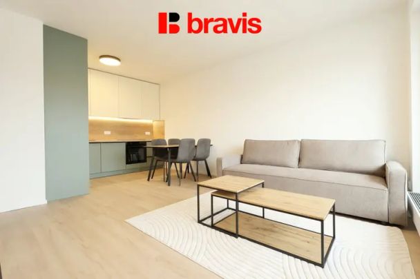 Pronájem bytu 2+kk, ul. Tř. Generála Píky, Brno - Černá Pole, garážové stání, zařízený, novostavba, výhoda prvního nájemce - Fotografie 1