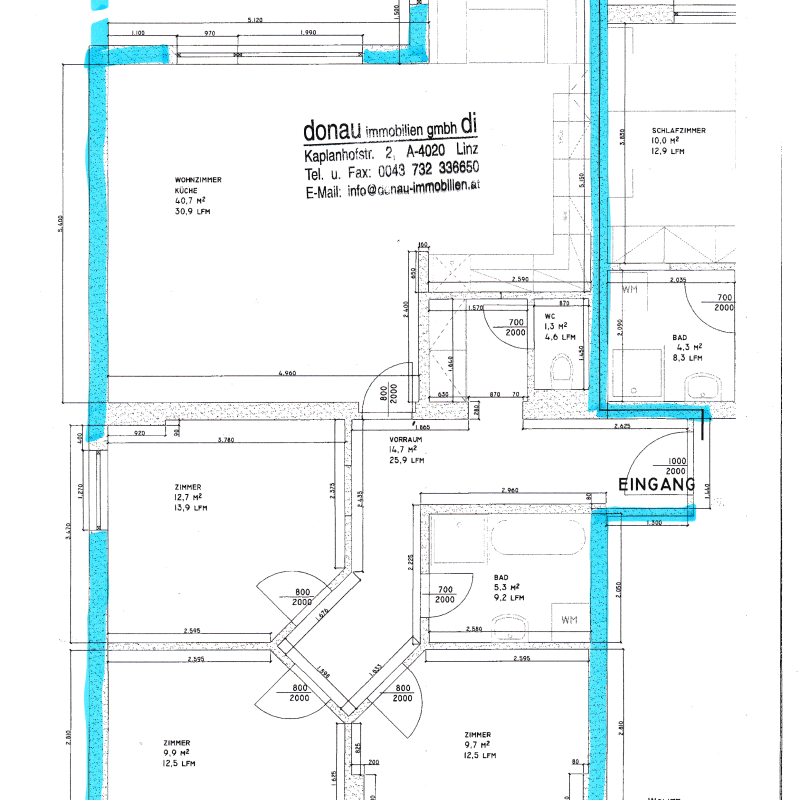 Urfahr Wischerstraße! Sonnige 102 m² Wohnung inkl. Loggia, 4 Zimmer, Küche möbliert, WG-geeignet! Uni- u. Straßenbahnnähe! - Photo 1