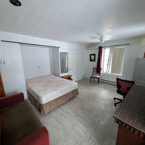 grande chambre avec un bureau - Photo 1