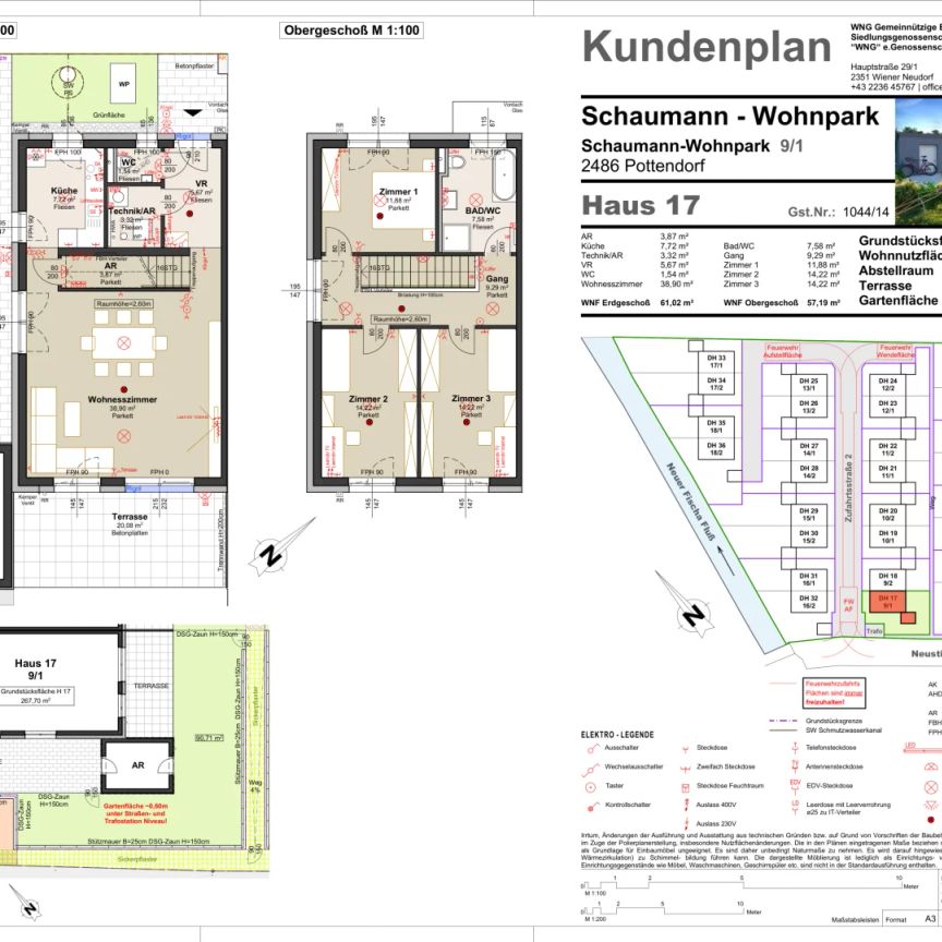 Wohnen in Pottendorf: Moderne Doppelhäuser zur Miete mit Garten! 9/1 - HAUS 17 - Foto 1