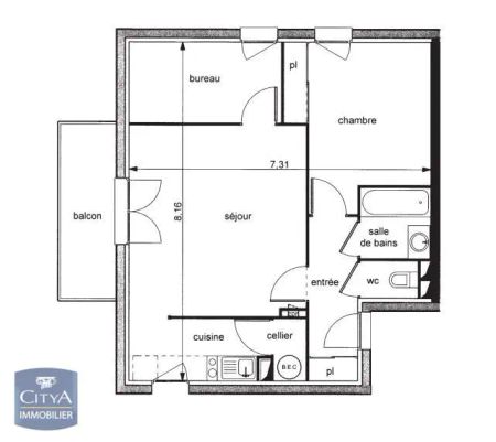 Appartement à louer 2 pièces 53.72m² - Photo 2