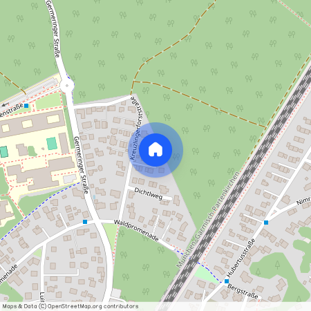 Kreuzlingerforststraße, 82131 Gauting ca. 16, 4 km south-west of Munich-center