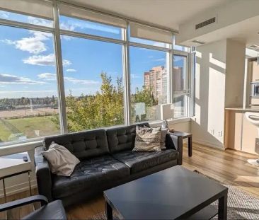 Furnished 2 bedroom 2 bath Bright Corner Condo Century Park with Sunset View | 2612 109 St NW, Edmonton - Photo 1