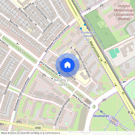 ul. Bolesława Leśmiana, Stare Bielany, Bielany, Warszawa, mazowieckie