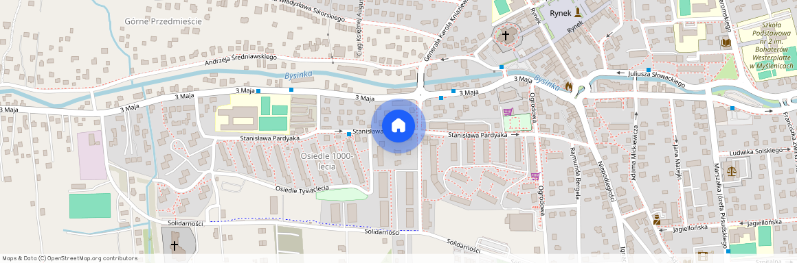 ul. Stanisława Pardyaka, Myślenice, Myślenice, myślenicki, małopolskie