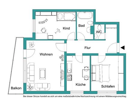 3-Zimmer-Wohnung in Marburg Waldtal - Foto 2