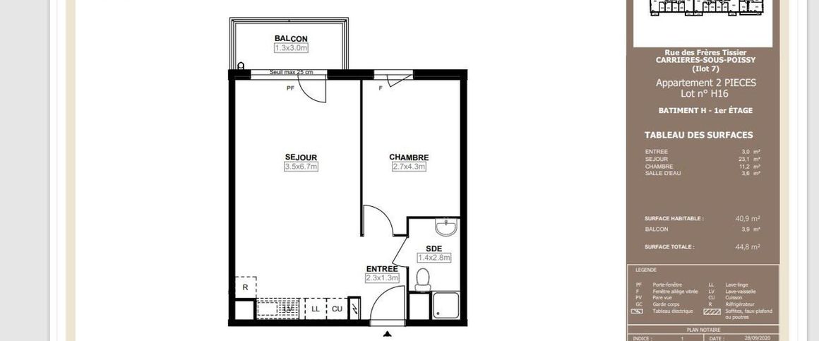 location Appartement T2 DE 40.9m² À CARRIERES SOUS POISSY - Photo 1