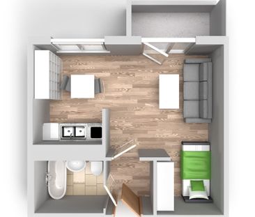 1-Raum-Wohnung Weißenfelser Straße 23 - Photo 1