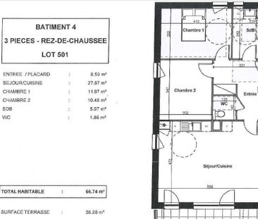 Appartement 3 pièces à louer - Photo 5