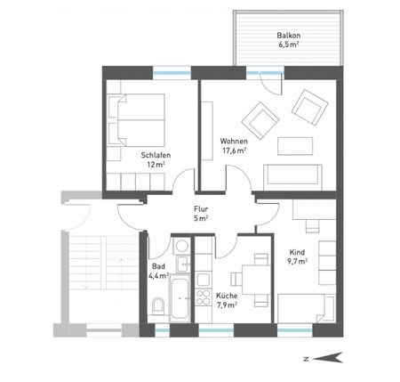 3-Raum • Tageslichtbad mit Wanne • am Heimgarten • Balkon • Top-Preis! • Fussbodenheizung - Photo 5