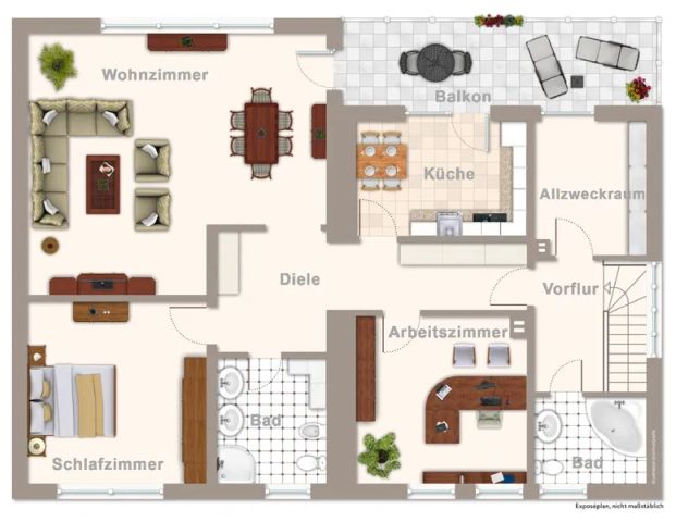 Geräumige 3-Zimmer-Wohnung mit großem Sonnenbalkon im Zweifamilienhaus - Foto 1