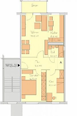 Wohnung, 3 Zimmer (68,5 m²) - Photo 1