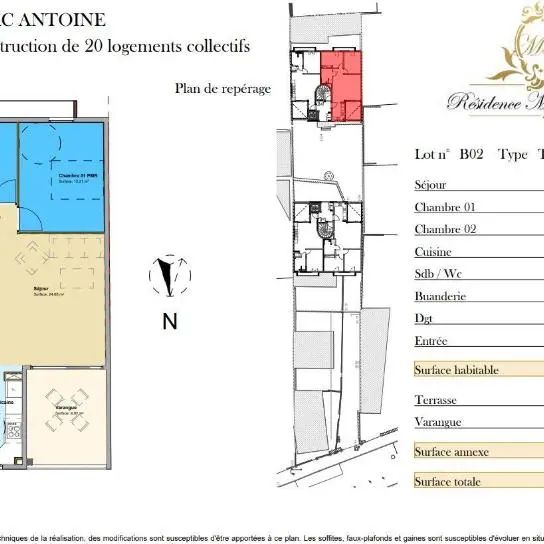 Appartement à louer 3 pièces 63.54m² - Photo 2