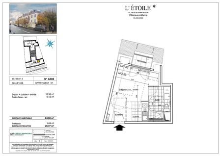 location Appartement T1 DE 25.4m² À VILLIERS SUR MARNE - Photo 2