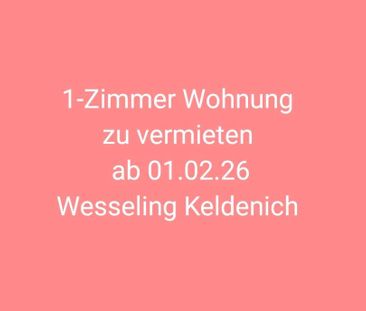1-Zimmer Wohnung zu vermieten in Wesseling Keldenich - Foto 1