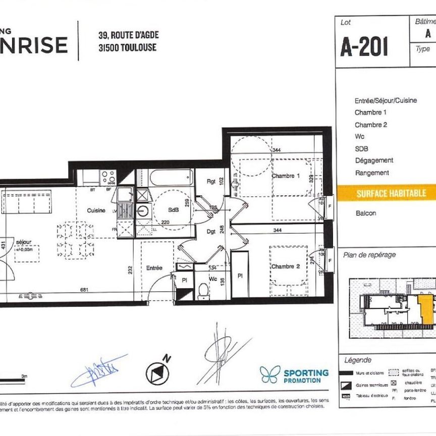 location Appartement T2 DE 33.73m² À TOULOUSE - Photo 2
