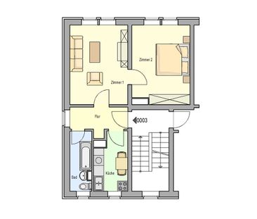 Zwei Zimmer, Küche und Bad mit Fenster, ruhige Gegend - Photo 3