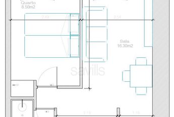 Apartamento T1 Alexandre Herculano com Varanda