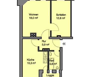 Großzügige, frisch renovierte, zwei Zimmerwohnung im vierten Oberge... - Photo 4