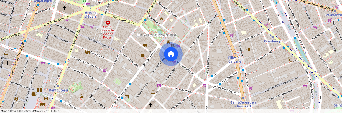 Rue Debeylleme entre rue de Bretagne et rue de Normandie 75003 Paris (3e arrondissement)