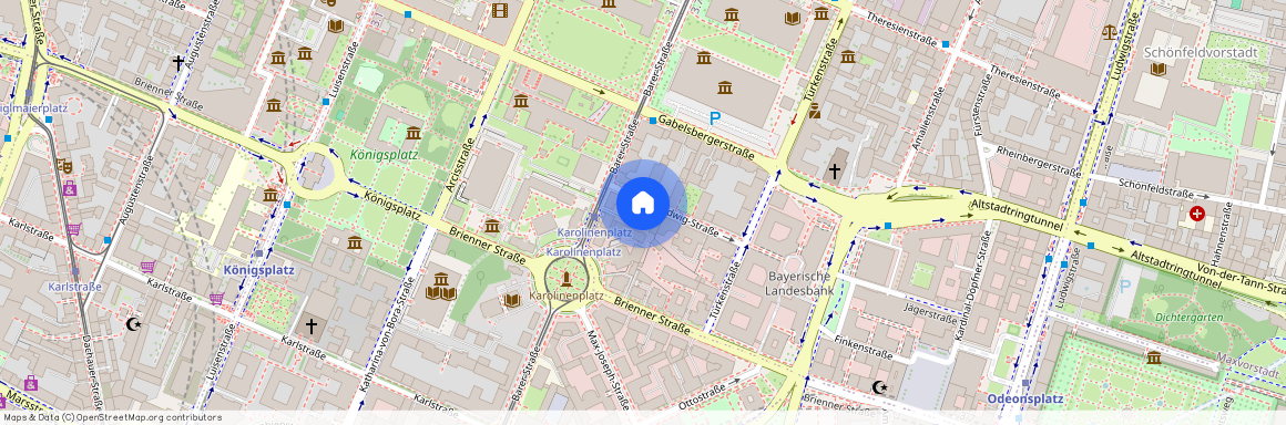 Prinz-Ludwig-Straße, 80333 München Maxvorstadt ca. 0, 9 km north-west of Munich-center