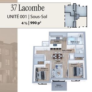 Nouveau projet ! 37-39 boul Lacombe, Repentigny - 4 ½ – 945 pi2 à 1072 pi2 À partir de 1825$/mois=1670$ (option avec coin bureau et/ou salle d’eau) - Photo 2