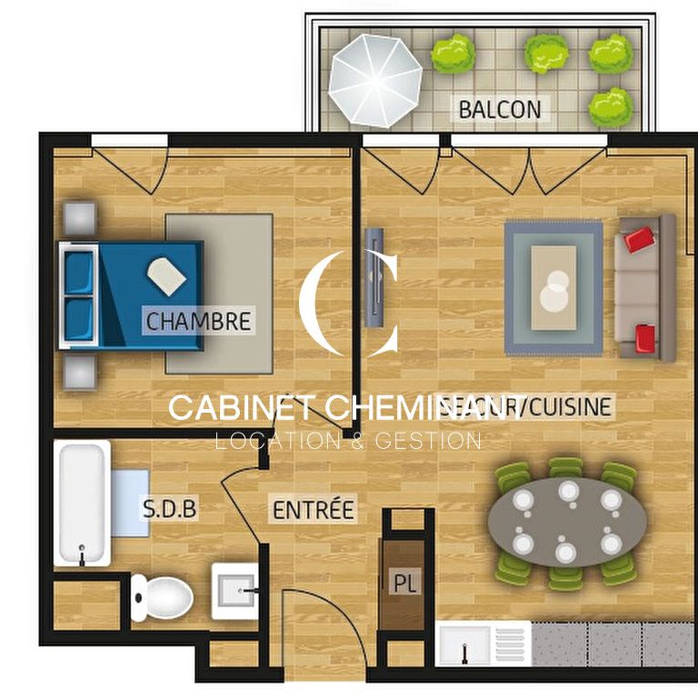 Location Appartement 2 pièces 44m² - Photo 1