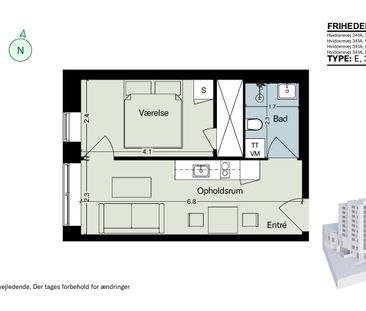 Lys og rummelig 2-vær. lejl. med gode fælles faciliter, bl.a. fælle... - Photo 3