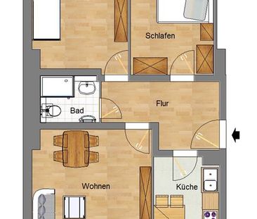 3-Zimmerwohnung mit zwei Balkonen in Burg - Photo 1
