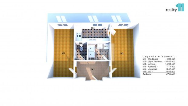 Pronájem bytu 2+1 47 m² - Фото 1