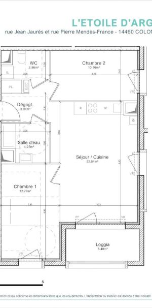 Appartement à louer 3 pièces 56.99m² - Photo 2