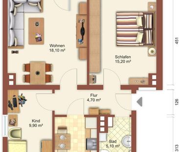 Altbau-Upgrade! 3-R.-WE m. Balkon in Zittau! - Photo 3