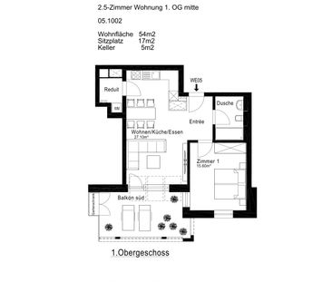 2.5 Zimmer, 54 m², 3. Stock - Foto 5