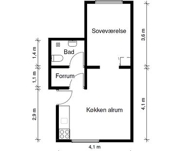 2-værelses studiebolig (Type 1) - Foto 1