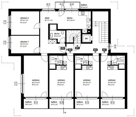 "moderne 1.5-Zimmer-Wohnung mit Balkon und Lift im Haus an zentraler Lage" - Photo 5
