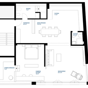2.5 Zimmer, 120 m², 1. Stock - Photo 2
