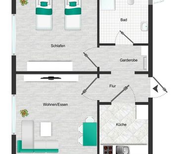 1 Raum Appartement 24 qm in Wolfen - ideal für Monteure oder Azubis - Photo 4