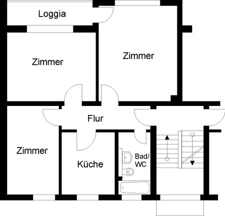 3 Zimmer, mit modernisiertem Badezimmer - Foto 2