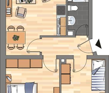 Demnächst frei! 2-Zimmer-Wohnung in Kiel - Photo 1