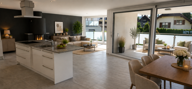 Wohnraum mit Wow-Faktor - 150 m², zwei Balkone & Cheminée - Foto 1