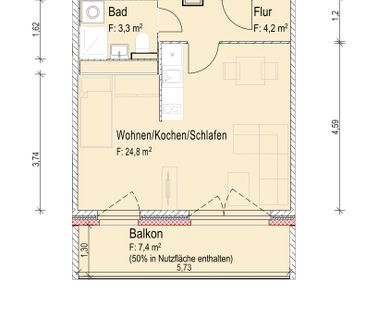 Plattenbau neu gedacht! 1-Raum-Wohnung mit Schlafbereich und Wohnküche - Foto 5