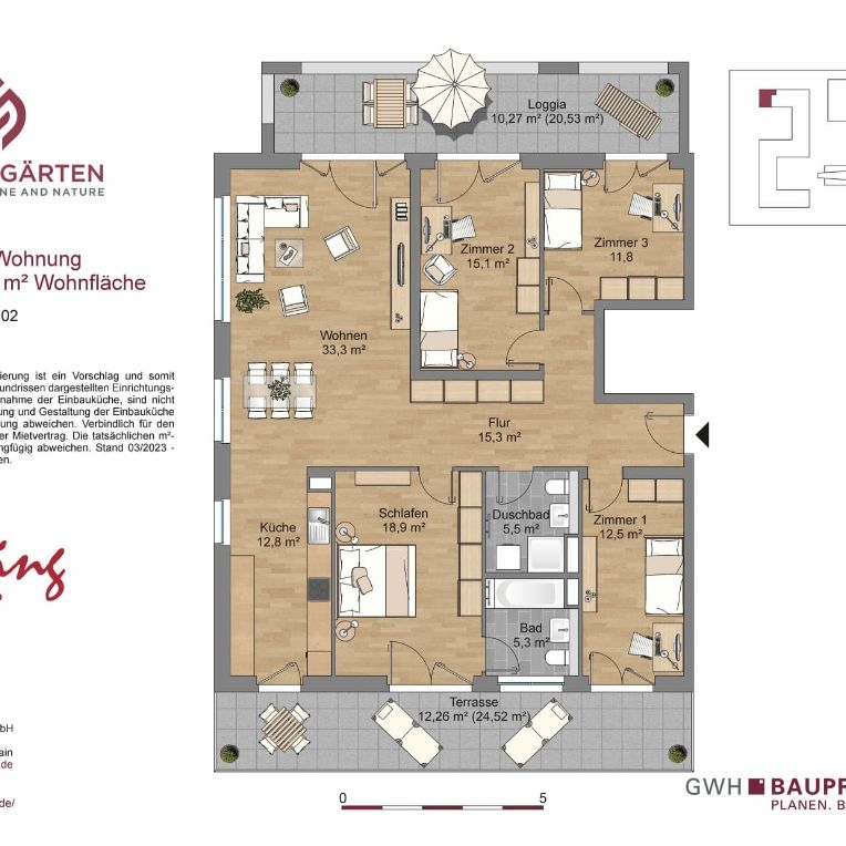 Schöne moderne Wohnung in den Lyoner Gärten, bietet viel Platz für die Familie! - Foto 1